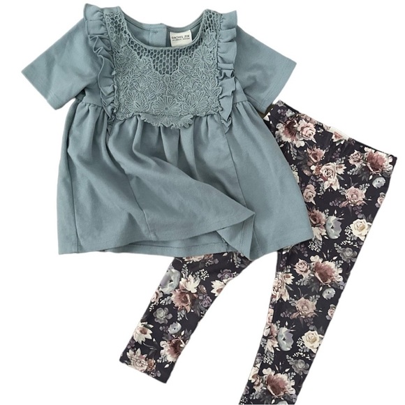 Rachel Zoe Girls Lace Detailed Dress/Tunic & Bonus Rachel Zoe Floral Silky Pants - Picture 11 of 12
